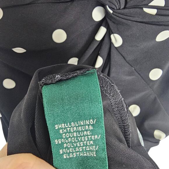 Lauren Ralph Lauren Dress Knee Length Dress Polka Dot Dress Sheath Dress 6 Black - Picture 5 of 7